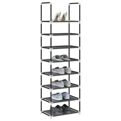 VidaXL étagère à chaussures 8 couches 44x28x145 cm tissu non tissé noir