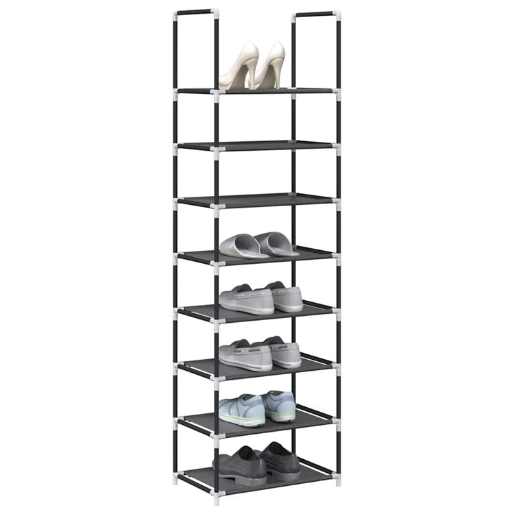 VidaXL étagère à chaussures 8 couches 44x28x145 cm tissu non tissé noir