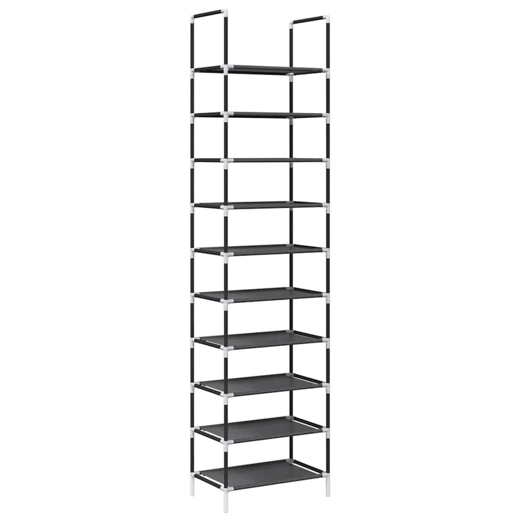 VidaXL étagère à chaussures 10 couches 44x28x180 cm tissu non tissé noir