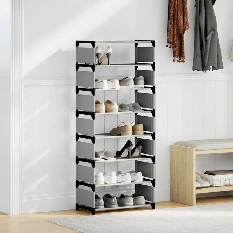 Vidaxx étagère à chaussures 8 couches 54x28x124 cm tissu non tissé gris