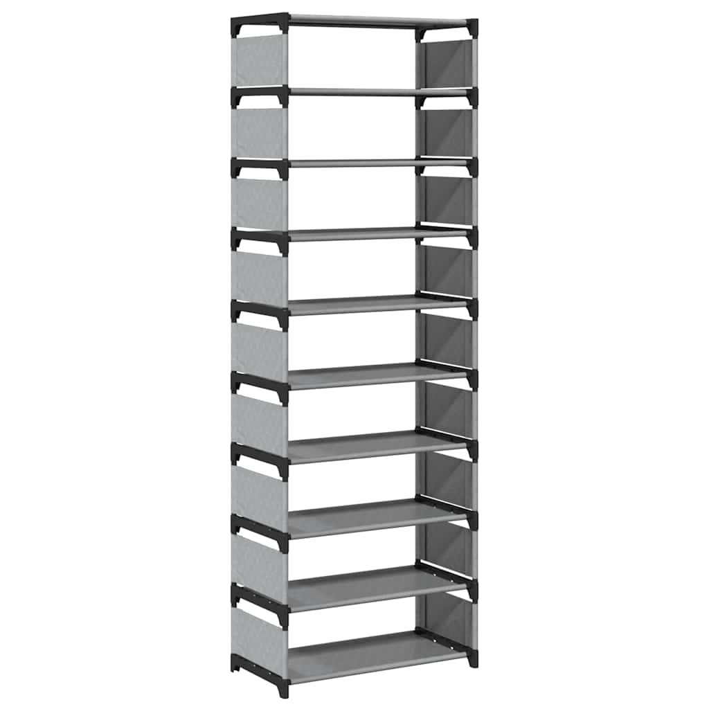 Vidaxx étagère à chaussures 10 couches 54x28x158 cm tissu non tissé gris