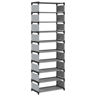 Vidaxx étagère à chaussures 10 couches 54x28x158 cm tissu non tissé gris