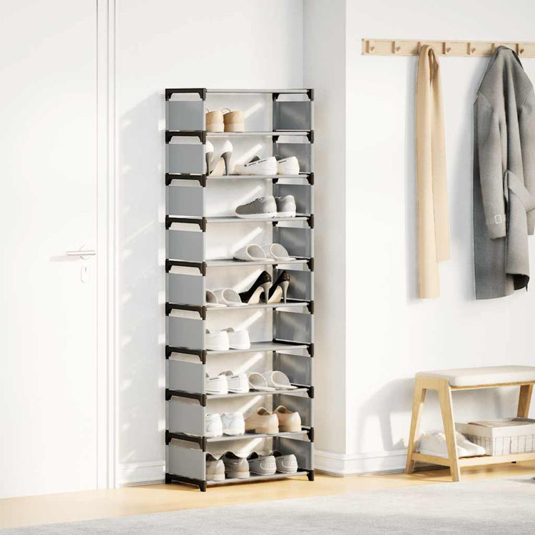 Vidaxx étagère à chaussures 10 couches 54x28x158 cm tissu non tissé gris