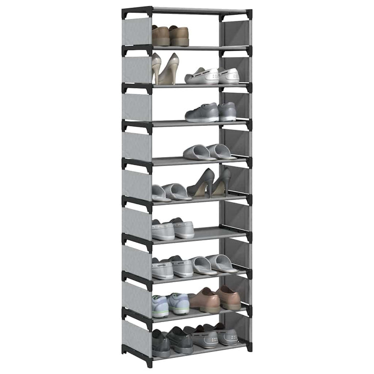 Vidaxx étagère à chaussures 10 couches 54x28x158 cm tissu non tissé gris