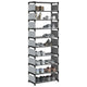 Vidaxx étagère à chaussures 10 couches 54x28x158 cm tissu non tissé gris