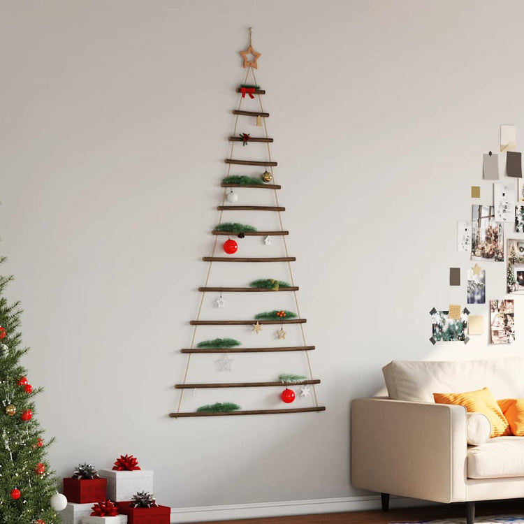 VidaXL sapin de Noël suspendu avec étoile supérieure 86x180 cm branche naturelle