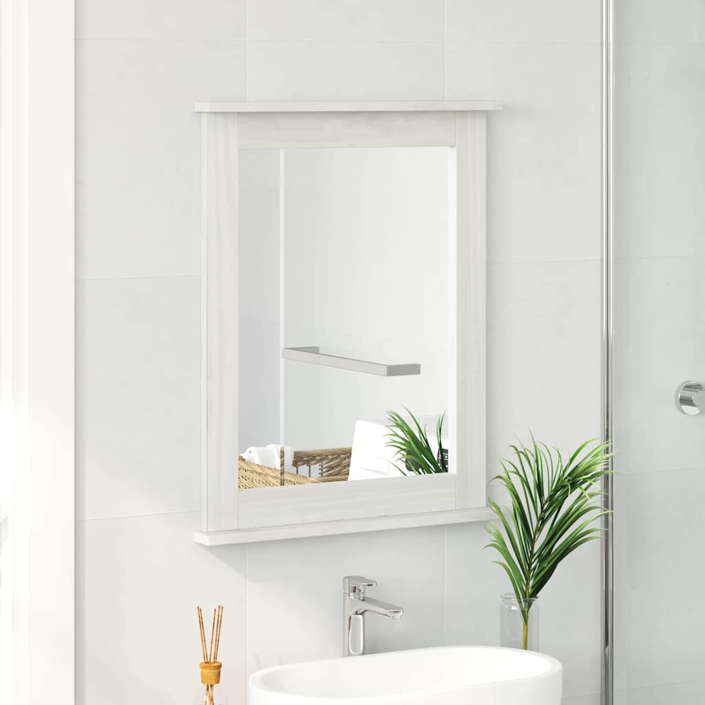 VidaXL miroir vigo blanc antique 55,5 x 5 x 70 cm bois de pin massif
