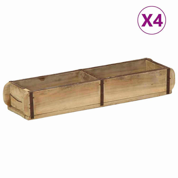 Vidaxxl plateau 4 pcs marron 57 x 15 x 9 cm bois massif recyclé