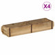 Vidaxxl plateau 4 pcs marron 57 x 15 x 9 cm bois massif recyclé