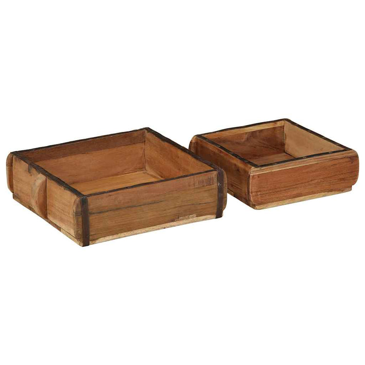 Vidaxxl plateau 2 pcs marron 29 x 31 x 10 cm bois massif recyclé