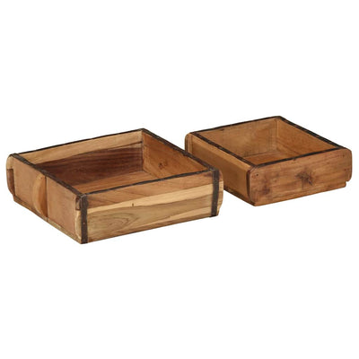 Vidaxxl plateau 2 pcs marron 29 x 31 x 10 cm bois massif recyclé