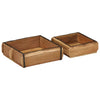 Vidaxxl plateau 2 pcs marron 29 x 31 x 10 cm bois massif recyclé