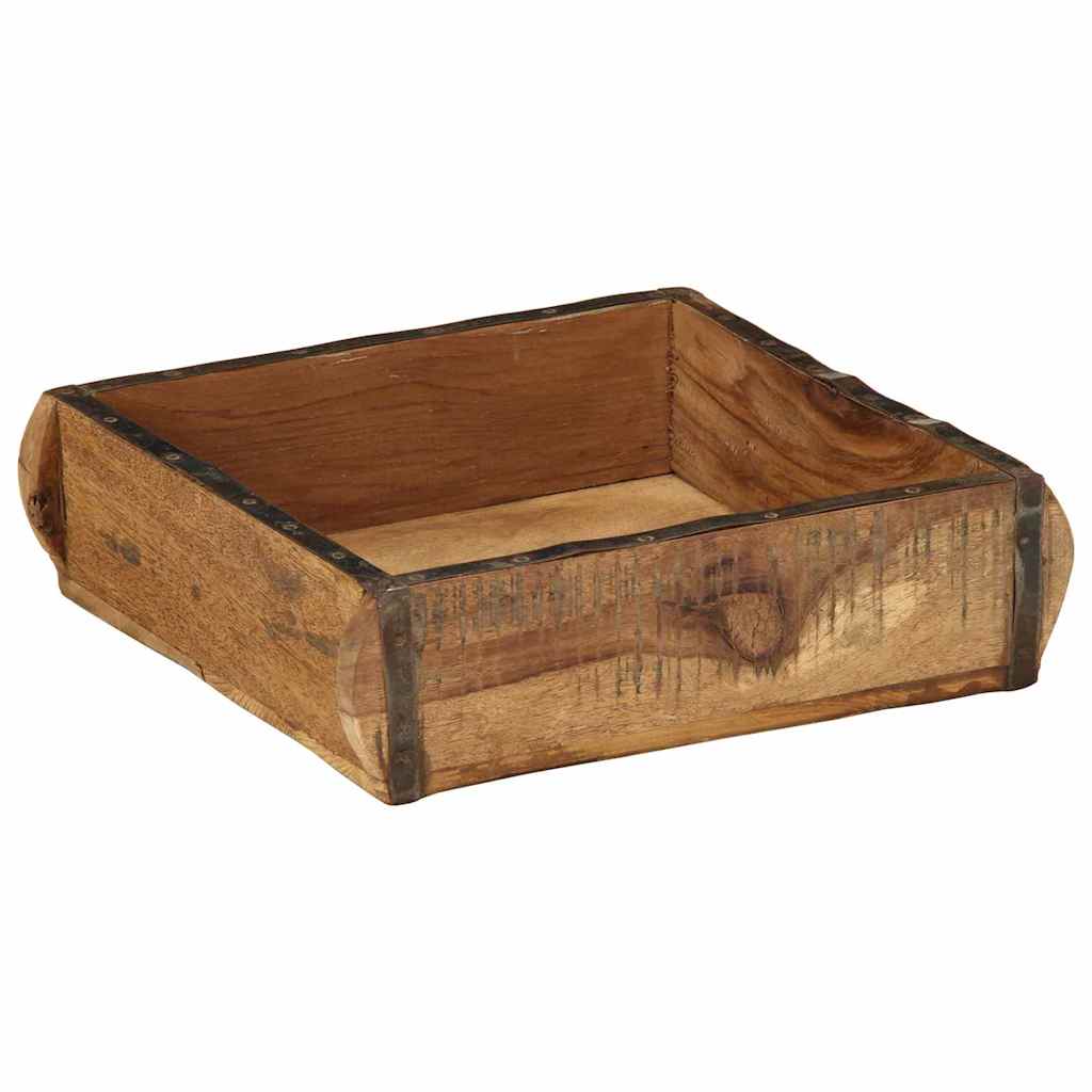 Plateau Vidaxxl marron 29 x 31 x 10 cm bois massif recyclé