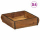 Vidaxxl plateau 4 pcs marron 29 x 31 x 10 cm bois massif recyclé