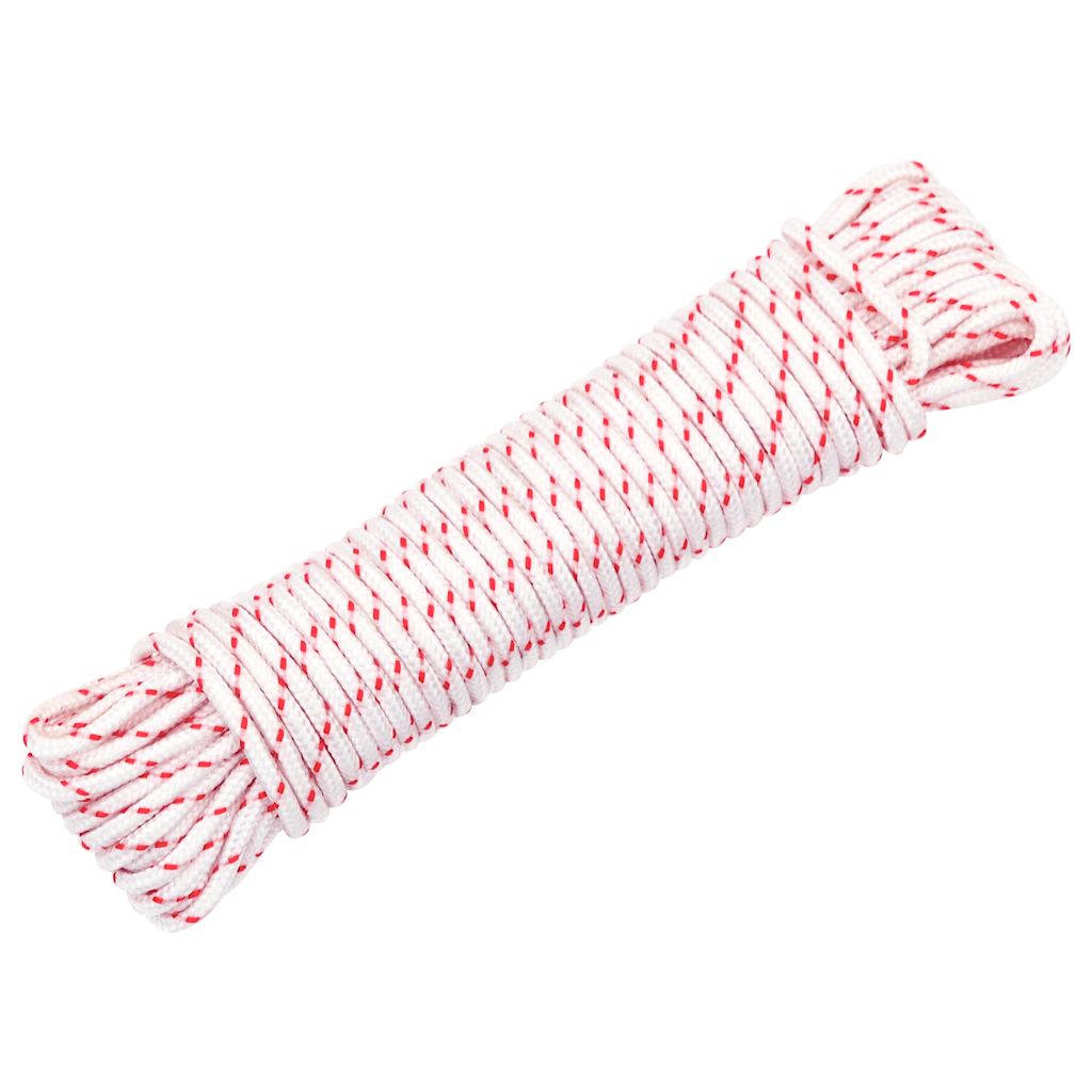 Vidaxl Trekkoord Start Cord blanc et rouge Ø3 mm 10 m de nylon