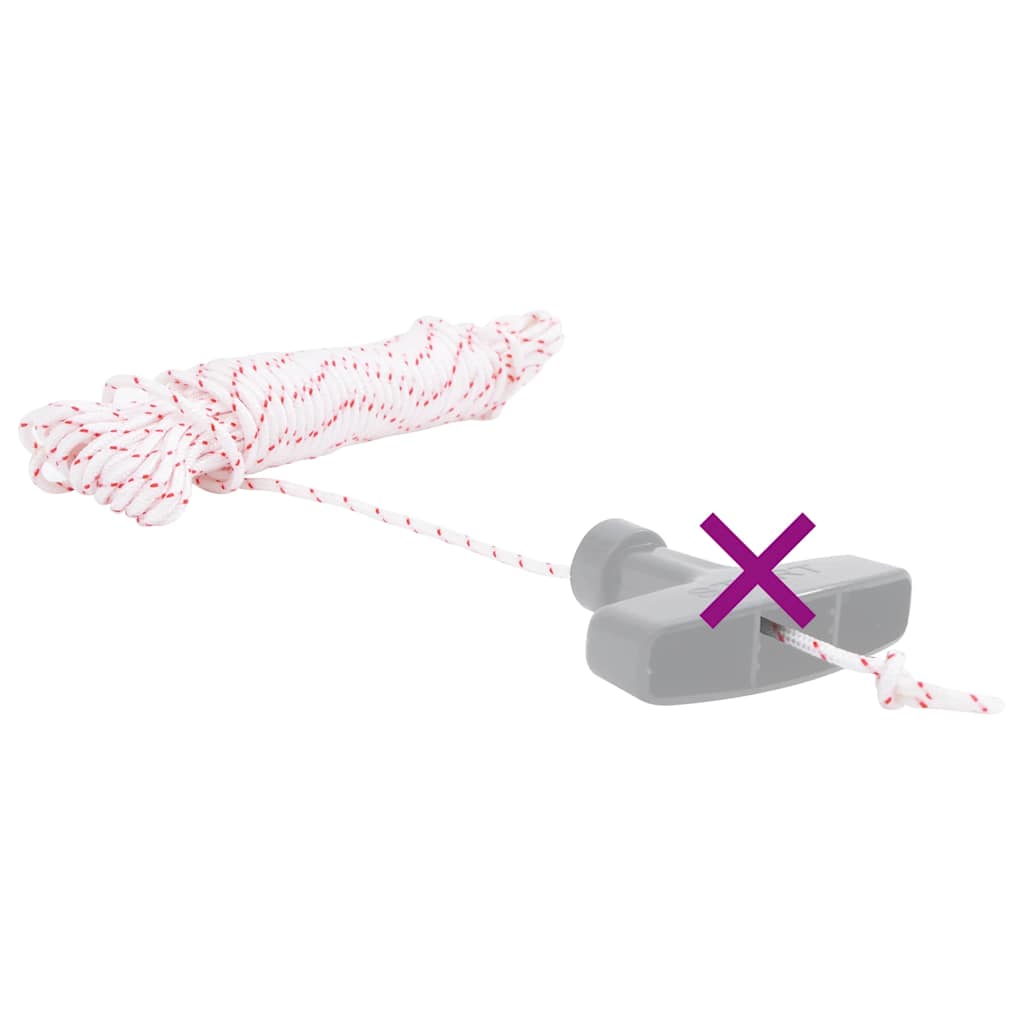 Vidaxl Trekkoord Start Cord blanc et rouge Ø3 mm 10 m de nylon