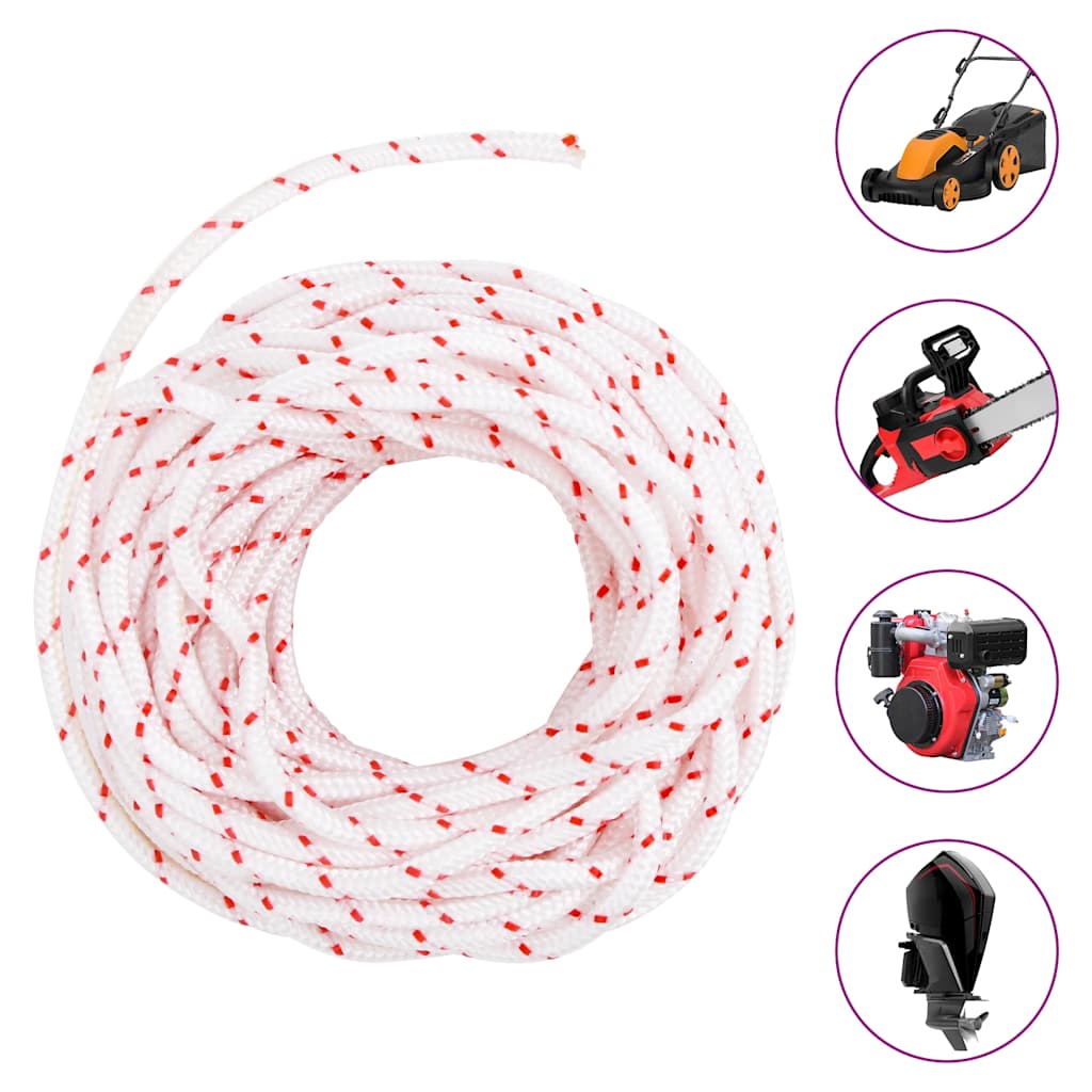 Vidaxl Trekkoord Start Corde blanc et rouge Ø4 mm 10 m de nylon