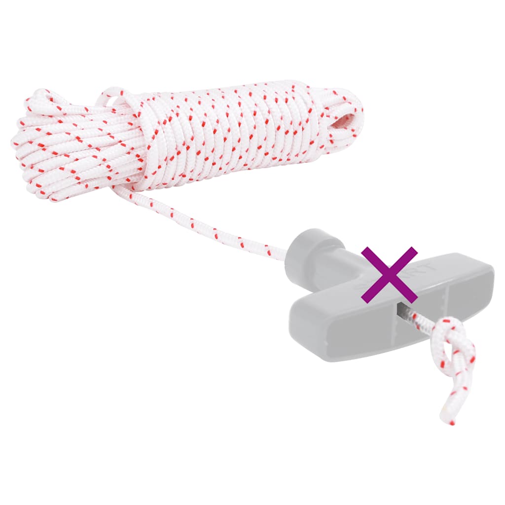 Vidaxl Trekkoord Start Corde blanc et rouge Ø4 mm 10 m de nylon