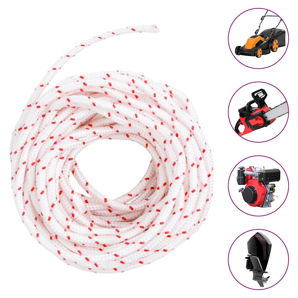 Vidaxl Trekkoord Start Corde blanc et rouge Ø5 mm 10 m de nylon