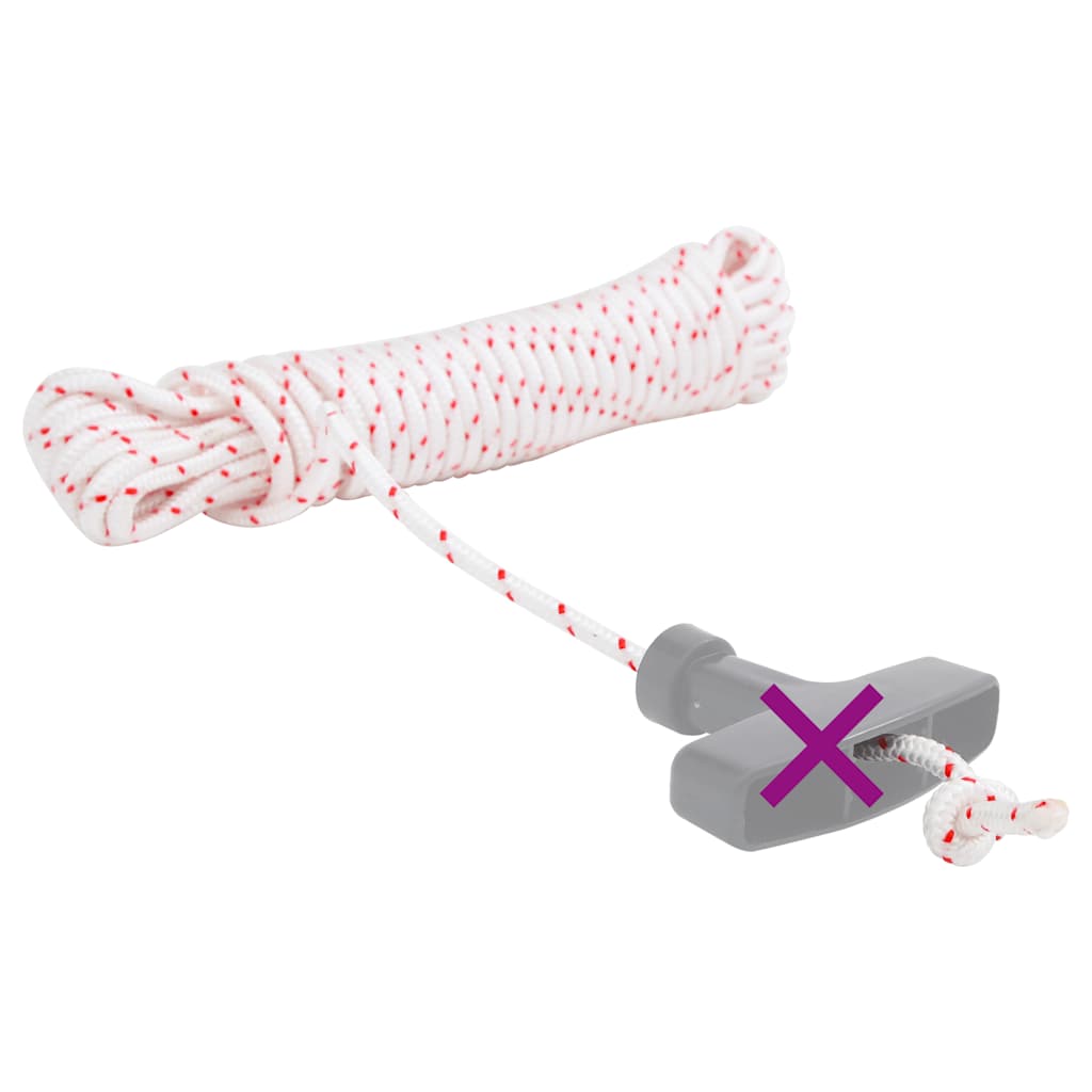 Vidaxl Trekkoord Start Corde blanc et rouge Ø5 mm 10 m de nylon