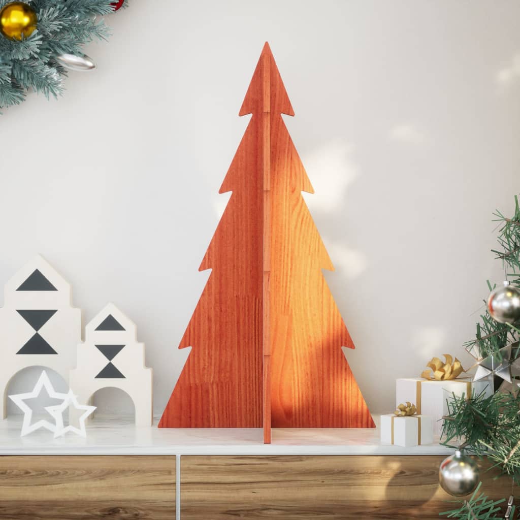 Vidaxl Christmas Decoration arbre de Noël 80 cm Lavage de pin massif brun