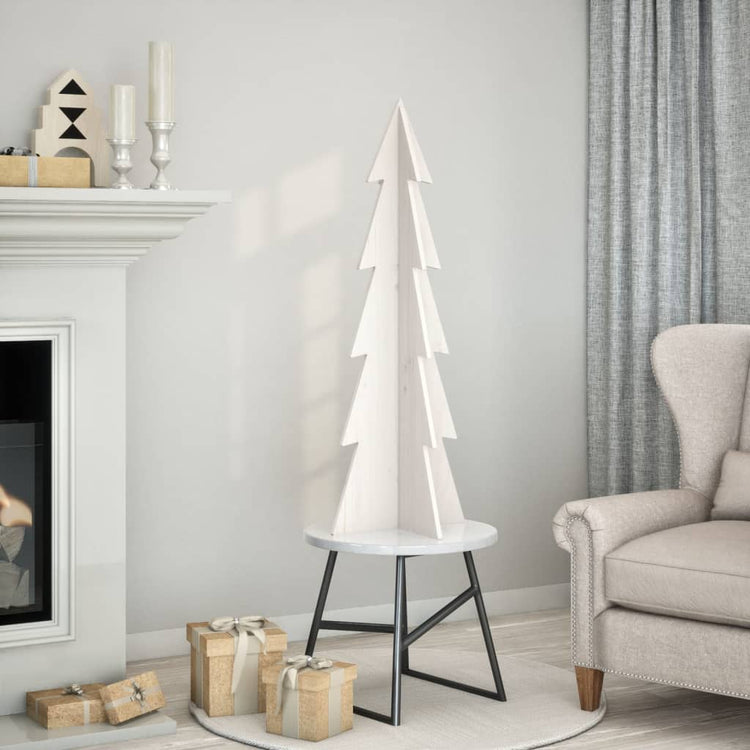 Vidaxl Décoration de Noël arbre de Noël 112 cm Pine solide blanc