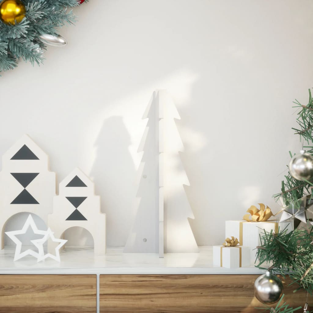 Vidaxl Décoration de Noël arbre de Noël 49 cm Pine solide blanc