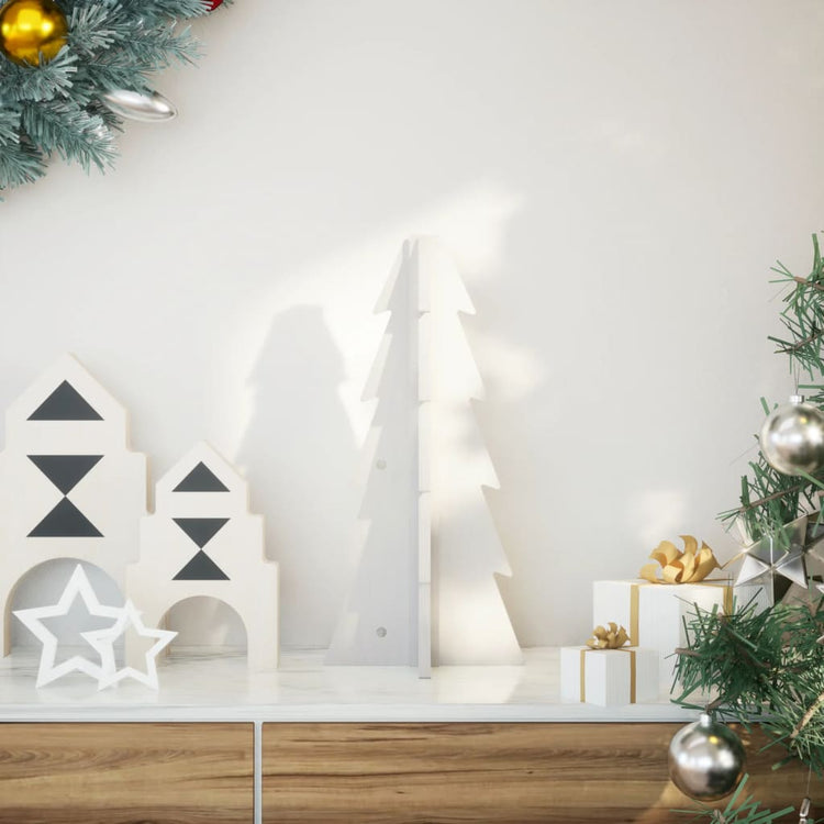 Vidaxl Décoration de Noël arbre de Noël 49 cm Pine solide blanc