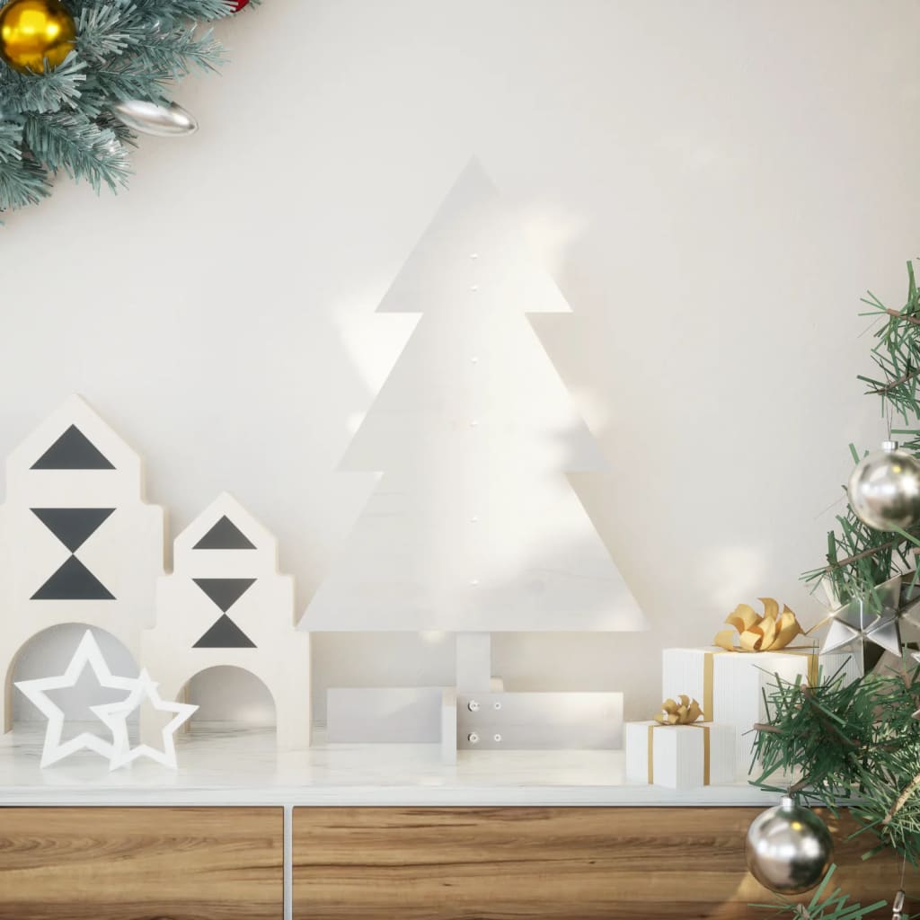 Vidaxl Décoration de Noël arbre de Noël 60 cm Pine solide blanc