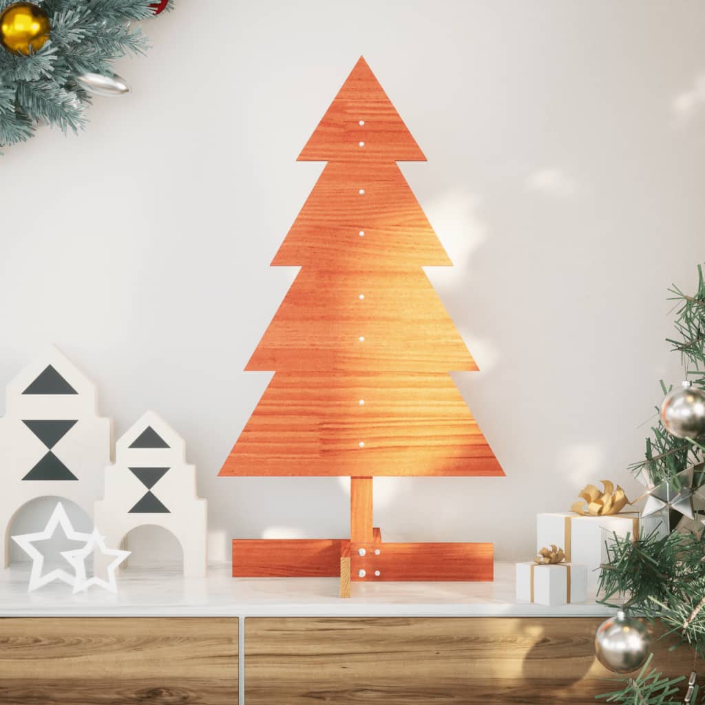 Vidaxl Christmas Decoration arbre de Noël 80 cm Lavage de pin massif brun