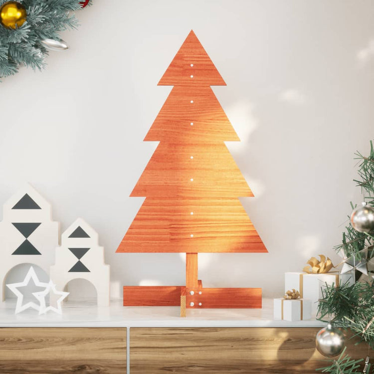 Vidaxl Christmas Decoration arbre de Noël 80 cm Lavage de pin massif brun