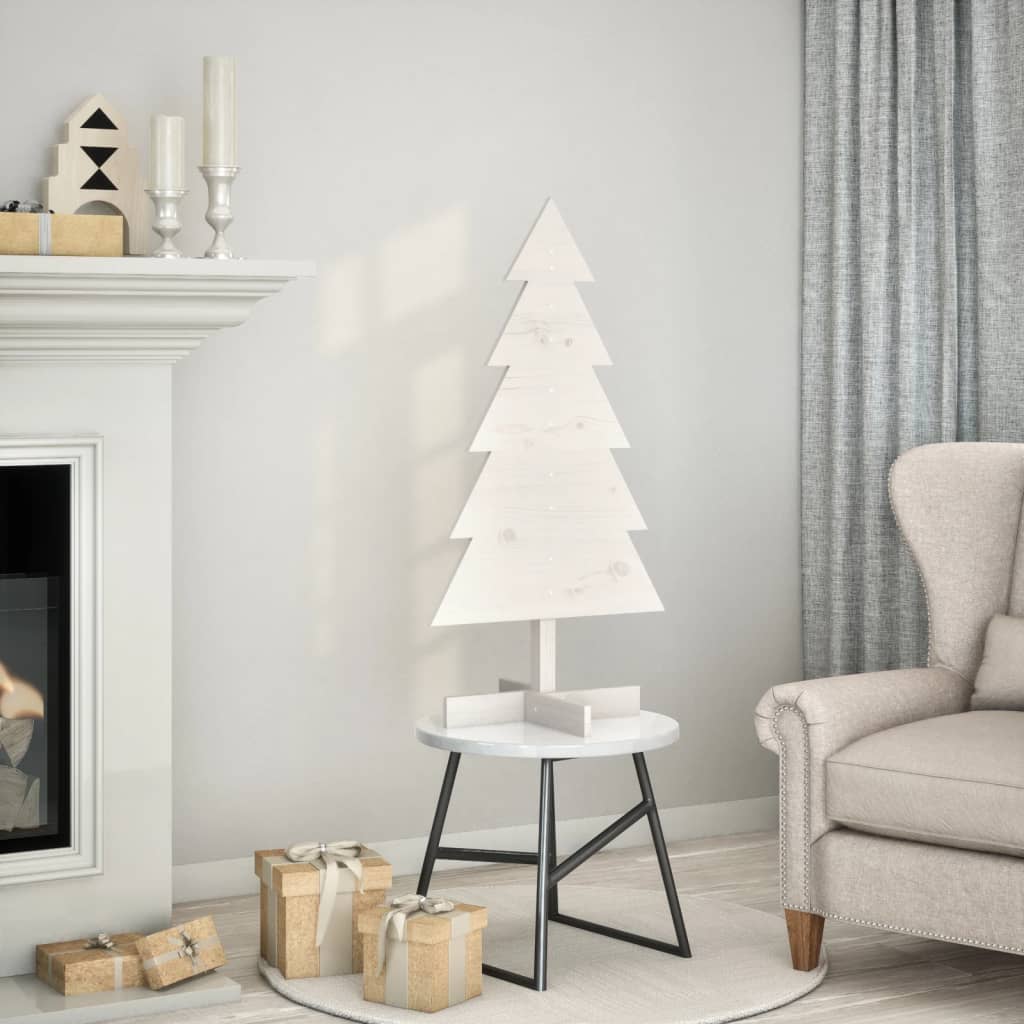 Vidaxl Décoration de Noël arbre de Noël 100 cm Pine solide blanc