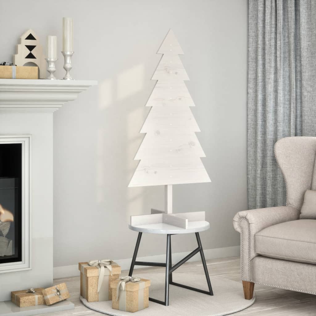 Vidaxl Décoration de Noël arbre de Noël 120 cm Pine solide blanc