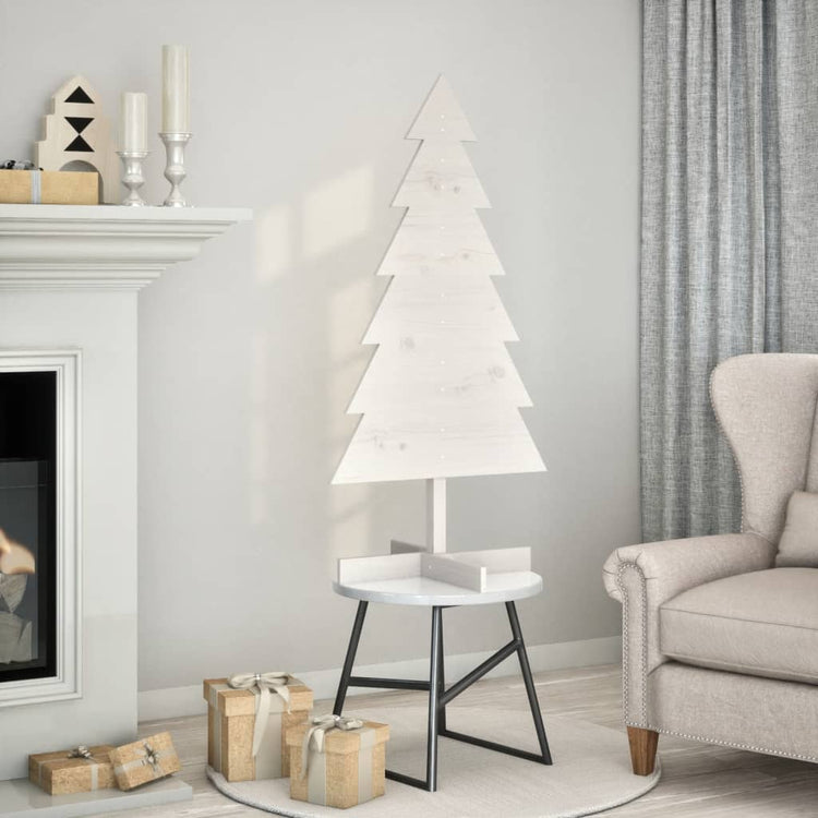 Vidaxl Décoration de Noël arbre de Noël 120 cm Pine solide blanc