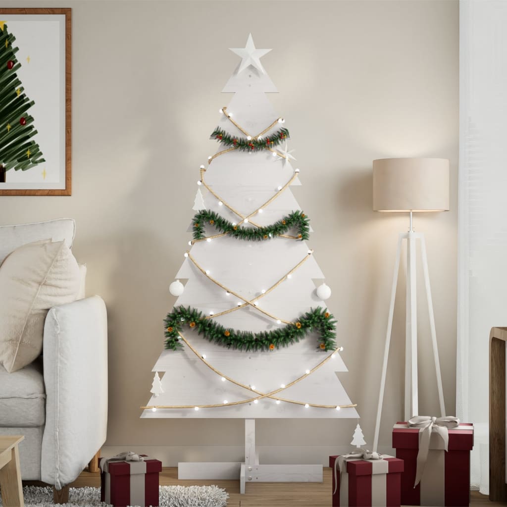 Vidaxl Décoration de Noël arbre de Noël 150 cm Pine solide blanc