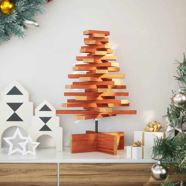 Vidaxl Décoration de Noël arbre de Noël 60 cm Lavage de pin massif brun