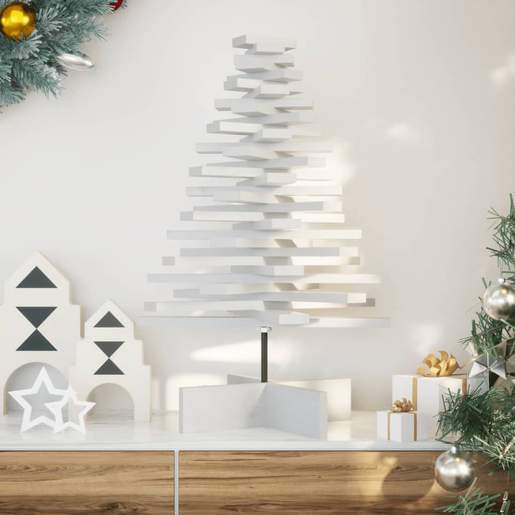 Vidaxl Christmas Decoration arbre de Noël 80 cm Pine solide blanc