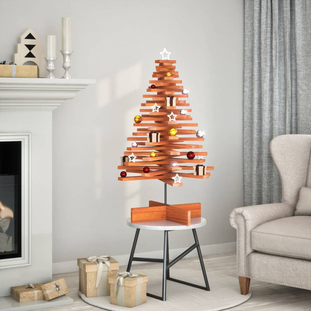 Vidaxx Décoration de Noël Sapin de Noël 100 cm en bois de pin massif, marron lavé