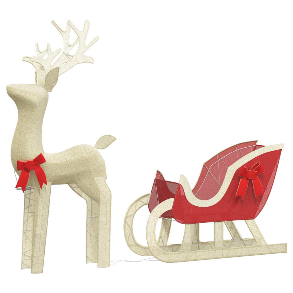 Vidaxl Christmas Decoration Rendeer and Slee 100 LEDS WHITE CHAUD