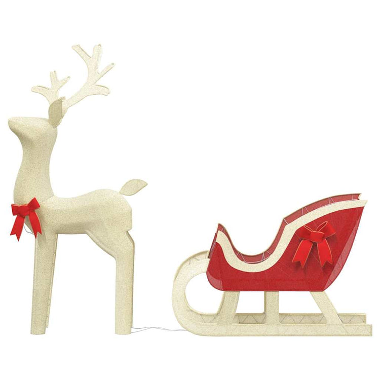Vidaxl Christmas Decoration Rendeer and Slee 100 LEDS WHITE CHAUD