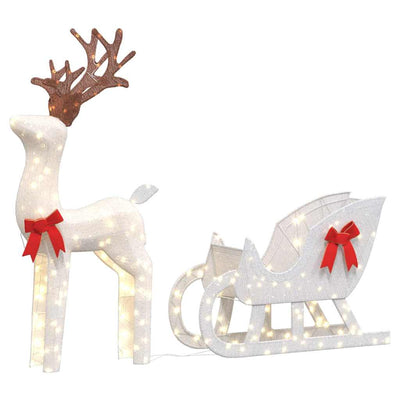 Vidaxl Christmas Decoration Rendeer and Slee 100 LEDS Cold White