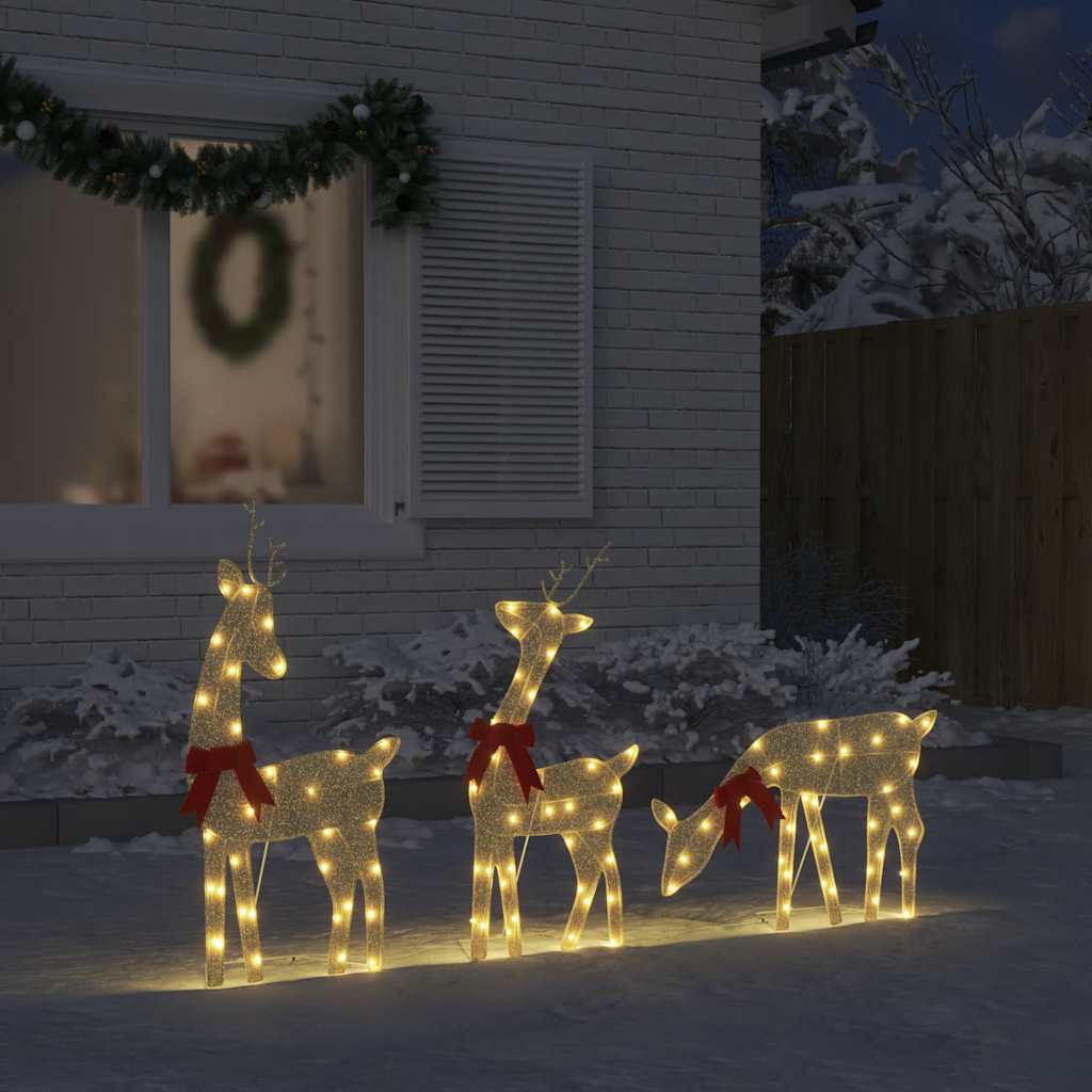 Vidaxl Christmas Decoration Rendeer 3 ST 90 LEDS WHITE CHAUD