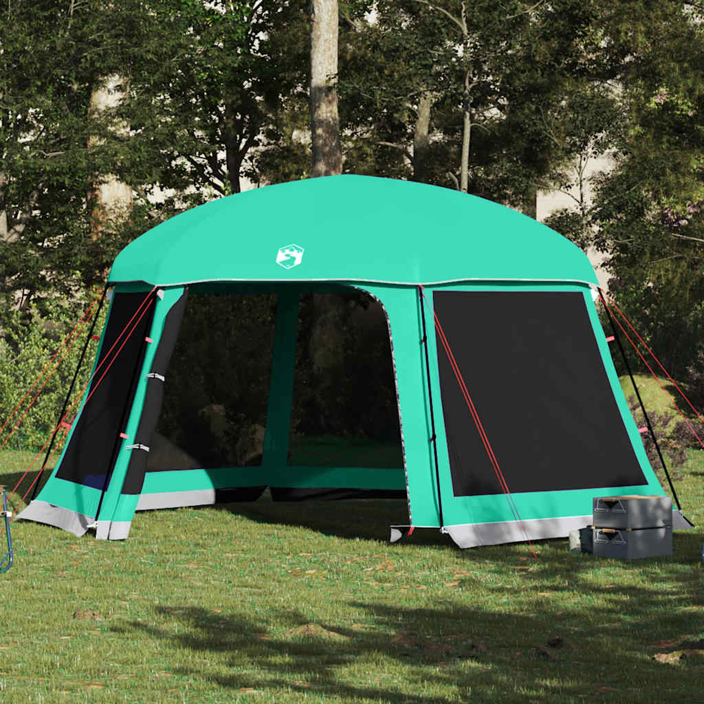Vidaxx tente de piscine extérieur amovible parois grillagées 512x458 cm vert d'eau
