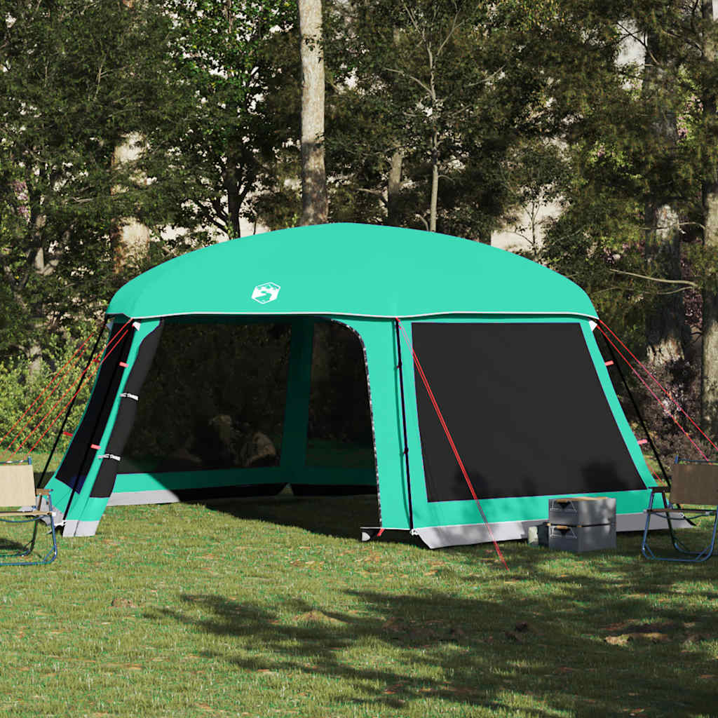 Vidaxx tente de piscine extérieur amovible parois grillagées 618x532 cm vert d'eau