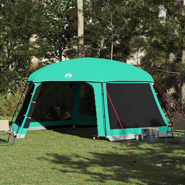 Vidaxx tente de piscine extérieur amovible parois grillagées 618x532 cm vert d'eau