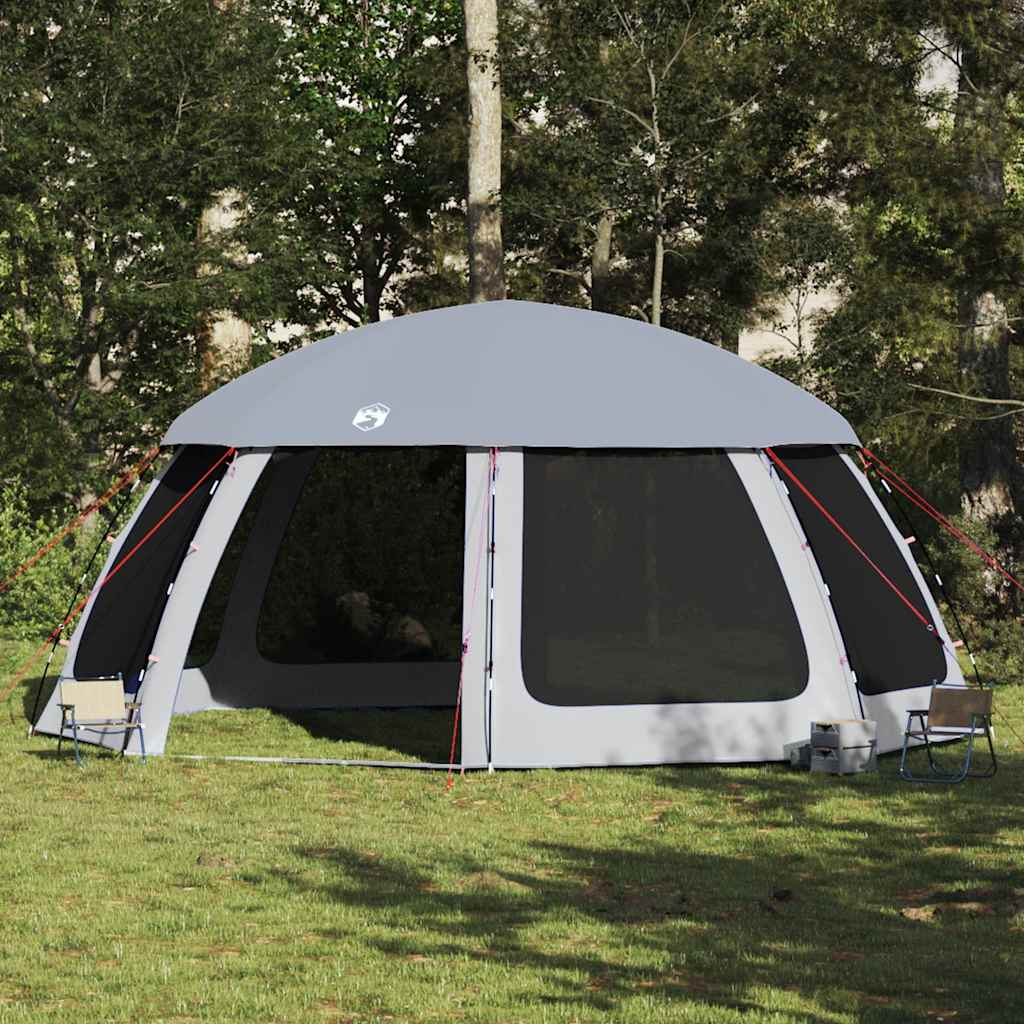 Tente de piscine Vidaxx avec parois grillagées extérieures amovibles 612x612 cm gris