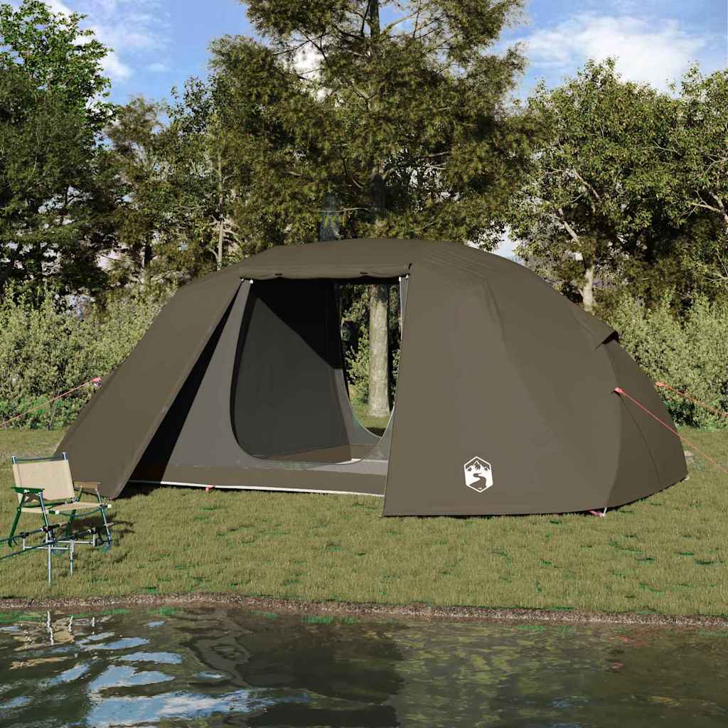 Tente de pêche Vidaxx avec toit marron 514 x 465 x 187 cm polyester et fibre de verre