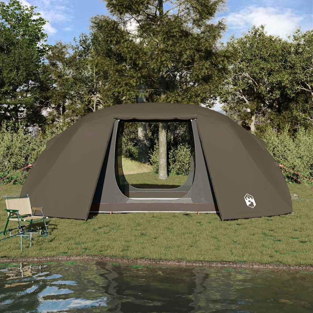 Tente de pêche Vidaxx avec toit marron 514 x 465 x 187 cm polyester et fibre de verre