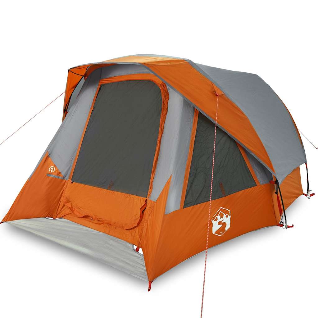 Tente VidaXL 4 personnes imperméable gris et orange
