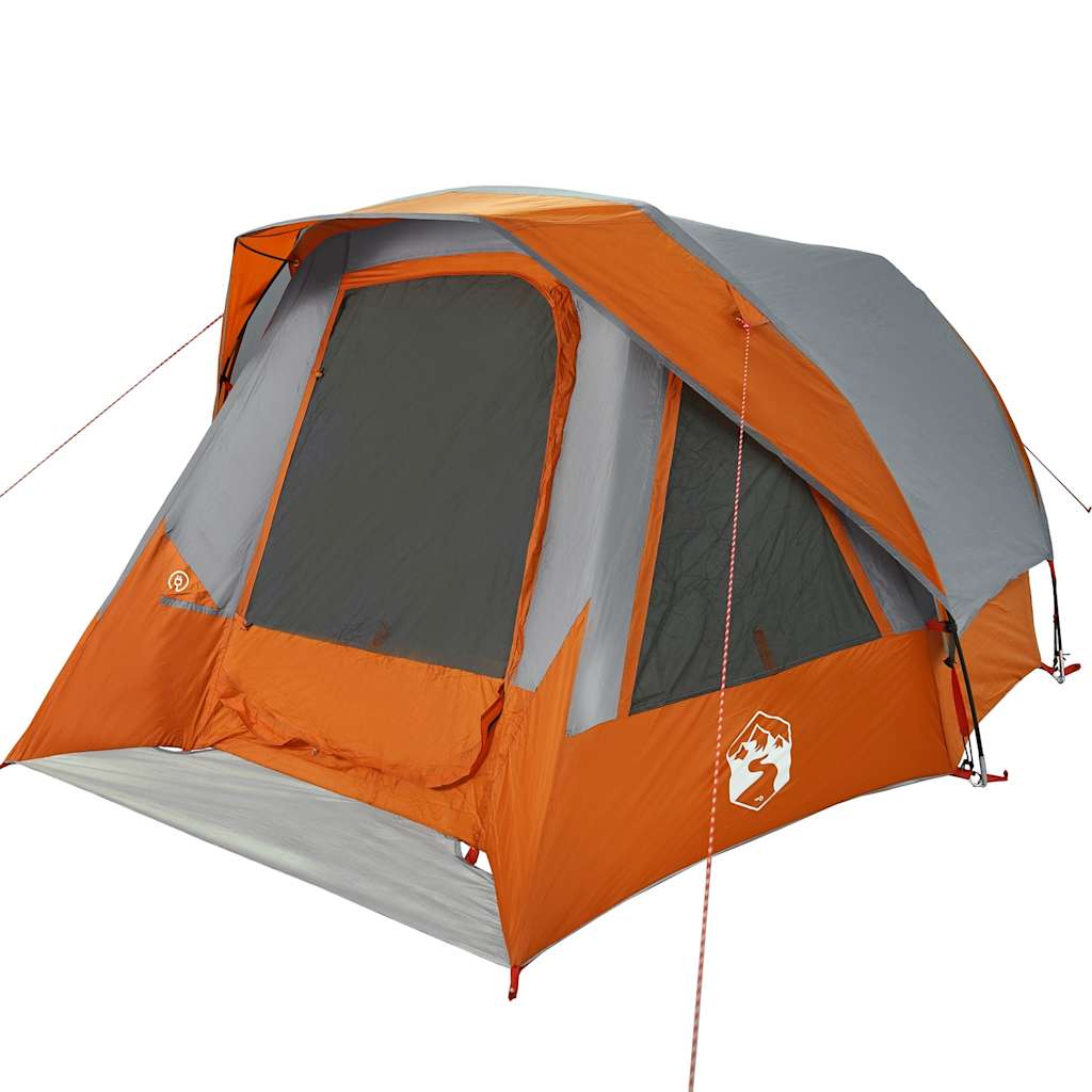 Tente VidaXL 4 personnes imperméable gris et orange